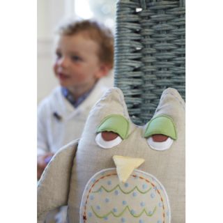 The Little Acorn Baby Owls Linen Throw Pillow