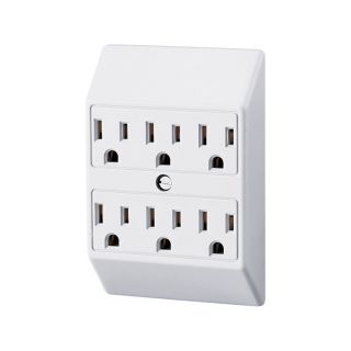 Prime Wire & Cable 6-Outlet Wall Tap — White, Model# PB001011  Switches   Fuses