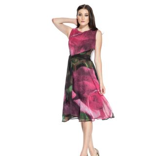 Womens Tie back Sleeveless Floral Dress   16551167  