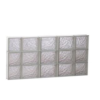 Clearly Secure 34.75 in. x 17.25 in. x 3.125 in. Ice Pattern Non Vented Glass Block Window 3618SIC