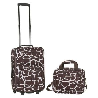 Rockland Rio 2pc Carry On Luggage Set   Giraffe