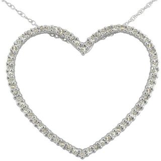 10k White Gold 1/4ct TDW Diamond Heart Pendant (K L, I3)   10761058