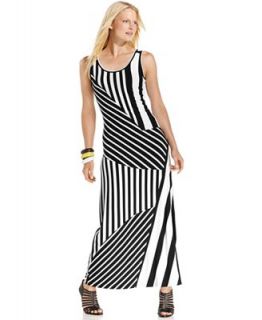 Nine West Dress, Sleeveless Striped Maxi   Dresses   Women