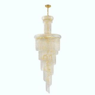 Worldwide Lighting Empire Collection 22 Light Crystal Gold Chandelier W83029G22
