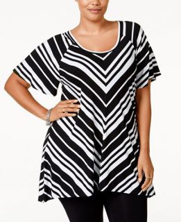 American Rag Plus Size Striped Tunic Top, Only at   Tops   Plus