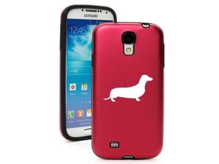Rose Red Samsung Galaxy S4 S IV i9500 Aluminum & Silicone Hard Back Case Cover KA134 Dachshund