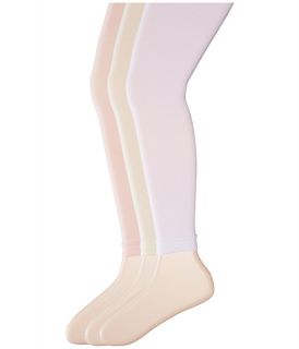 Jefferies Socks Pima Cotton Footless Tights 3 Pack Infant Toddler Little Kid Big Kid Light Pink White