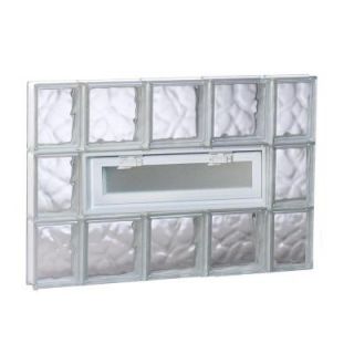 Clearly Secure 34.75 in. x 23.25 in. x 3.125 in. Vented Wave Pattern Glass Block Window 3624VDC