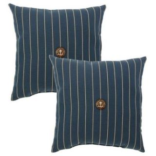 Hampton Bay Midnight Stripe Outdoor Throw Pillow (2 Pack) 7364 02003200