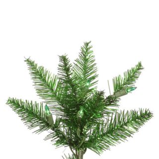 Vickerman 9 Tinsel Green Slim Fir Artificial Christmas Tree with 700
