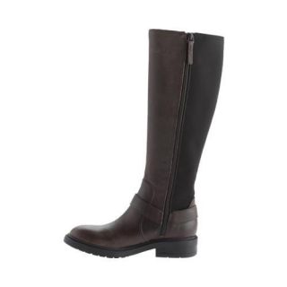 Womens Nine West Galician Riding Boot Dark Brown/Black Leather