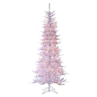Ft. Pre Lit White Tiffany Tinsel Christmas Tree  Clear Lights