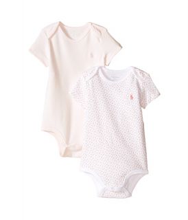 Ralph Lauren Baby Printed Interlock Bodysuit Two Piece (Infant) White Multi/Delicate Pink