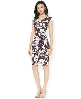 Lauren Ralph Lauren Cap Sleeve Floral Print Dress   Dresses   Women