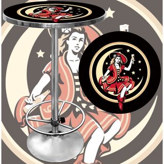 Trademark Global Miller High Life Girl in the Moon Vintage Pub Table
