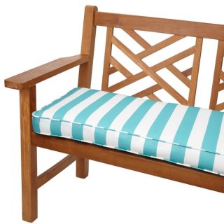 Aqua Stripes 48 inch Indoor/ Outdoor Corded Bench Cushion   15952086