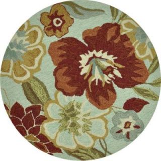 Loloi Rugs Summerton Lifestyle Collection Mist/Red 3 ft. Round Area Rug 885369147814