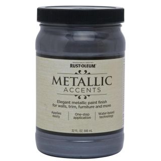 Rust Oleum American Accents Real Pewter Gloss Metallic Latex Interior Paint (Actual Net Contents 32 fl oz)