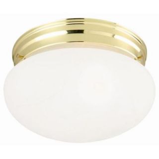 Design House 2 Light Polished Brass with Frosted Etched Glass Ceiling Light Fixture DISCONTINUED 507244
