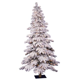 Vickerman Flocked Sierra Fir 7.5 White Artificial Christmas Tree with