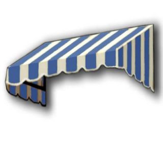 AWNTECH 10 ft. San Francisco Window/Entry Awning (16 in. H x 30 in. D) in Bright Blue/White Stripe EF1030 10BBW