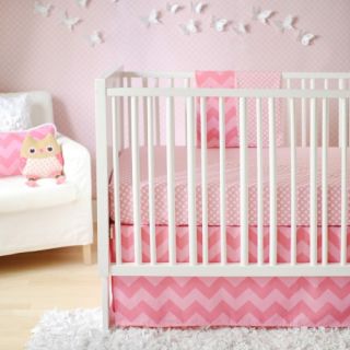 New Arrivals Zig Zag Baby Crib Bedding Set   Pink Sugar   Baby Bedding