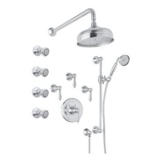 Rohl AKIT36XM APC Country Bath Thermostatic Shower System in Polished Chrome with Cross Handle
